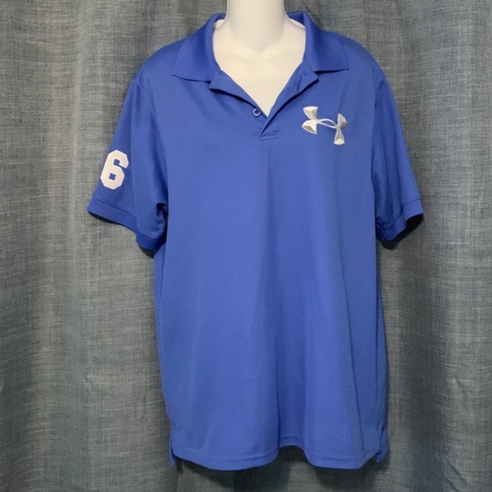 Ladies size Large Blue Under Armour Polo Style Shirt